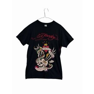 Ed Hardy By Christian Audigier Skull Snake Crown New York City Graphic T Shirt M